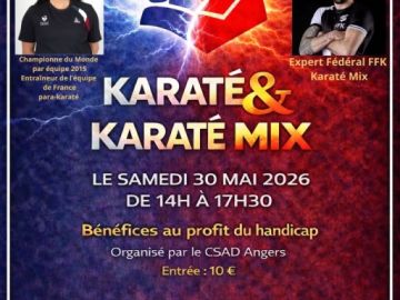 [𝗩𝗶𝗲 𝗱𝗲𝘀 𝗰𝗹𝘂𝗯𝘀 - 𝗖𝗦𝗔𝗗 𝗔𝗻𝗴𝗲𝗿𝘀] 

📣 Stage de karaté à découvrir ! 🥋

Le CSAD Angers section sports de combat organise un stage de karaté mixt, ouvert à toutes...