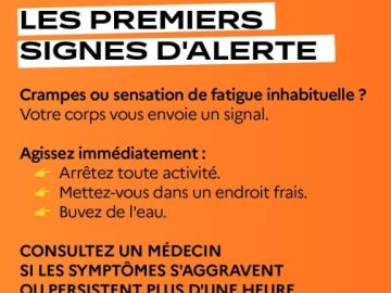 🔅Soyez vigilant(e)s en cette période de canicule ! 
♨️N'oubliez pas qu'une activité physique intense est déconseillée à partir de 35 degrés