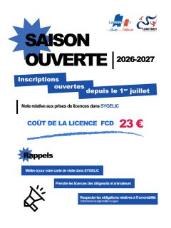 Note FCD - Licences 2026-2027